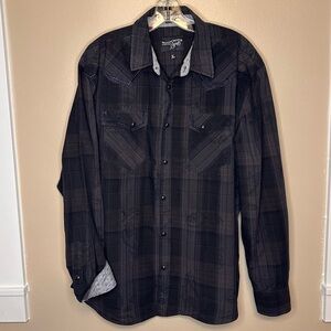 Moonshine Spirit by Brad Paisley Men’s Snap Down Western Shirt Size Large Black
